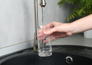 Filling up a glass of water