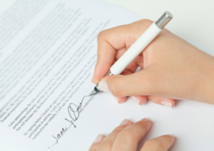 Signing a form