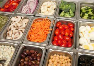 Colorful vegetable self serve