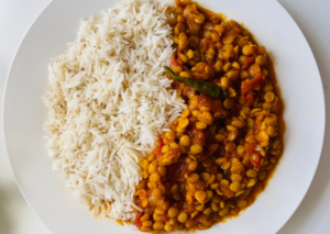 Rice and mixed vegetables