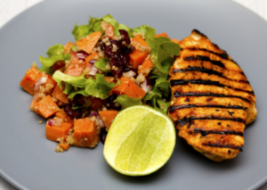 Grilled chicken and salad