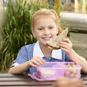 Girl eating sandwich