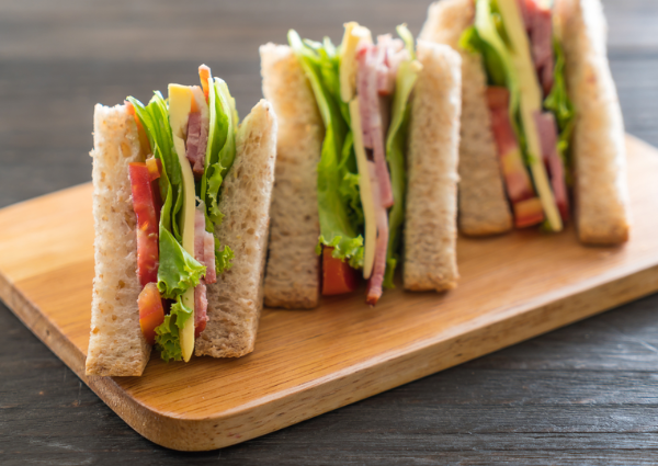 Vegetable triangle sandwiches