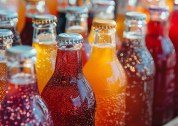 Soft drink glass bottles