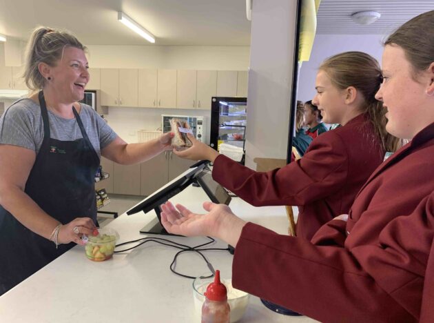 kids buying food at canteen