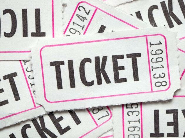 a pile of raffle tickets