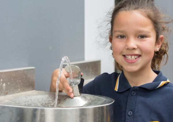Girl drinking water