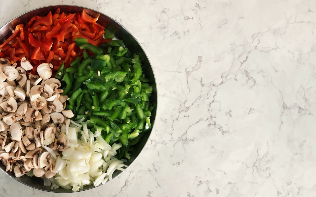Chopped vegetables