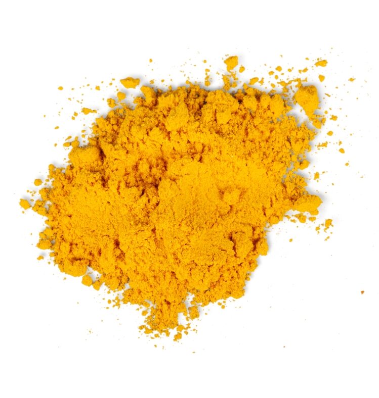 A small pile orange coloured moroccan spice