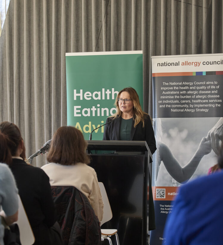Julie-Anne McWhinnie presenting at the launch event