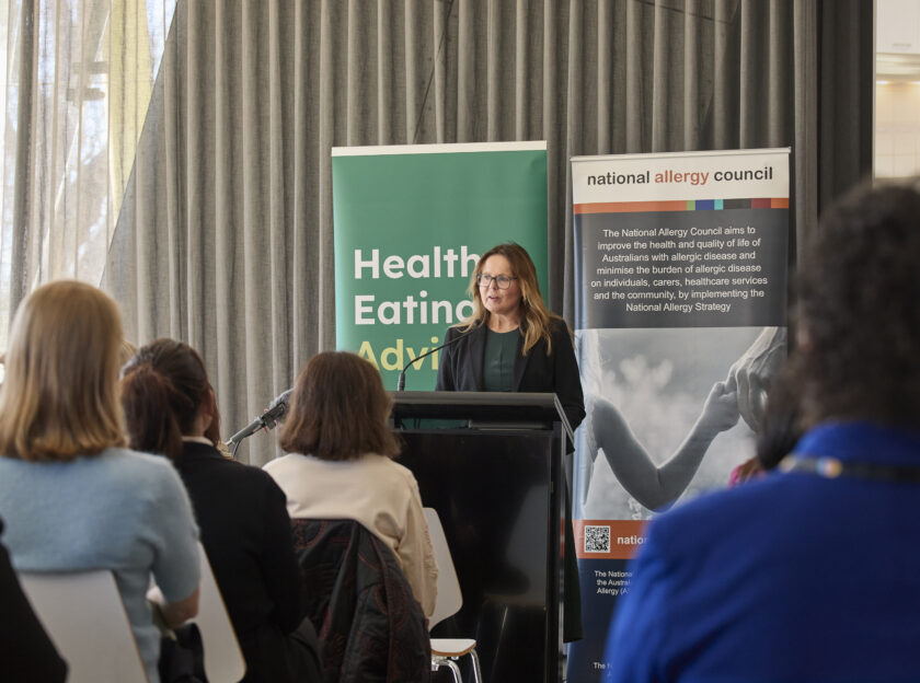 Julie-Anne McWhinnie presenting at the launch event