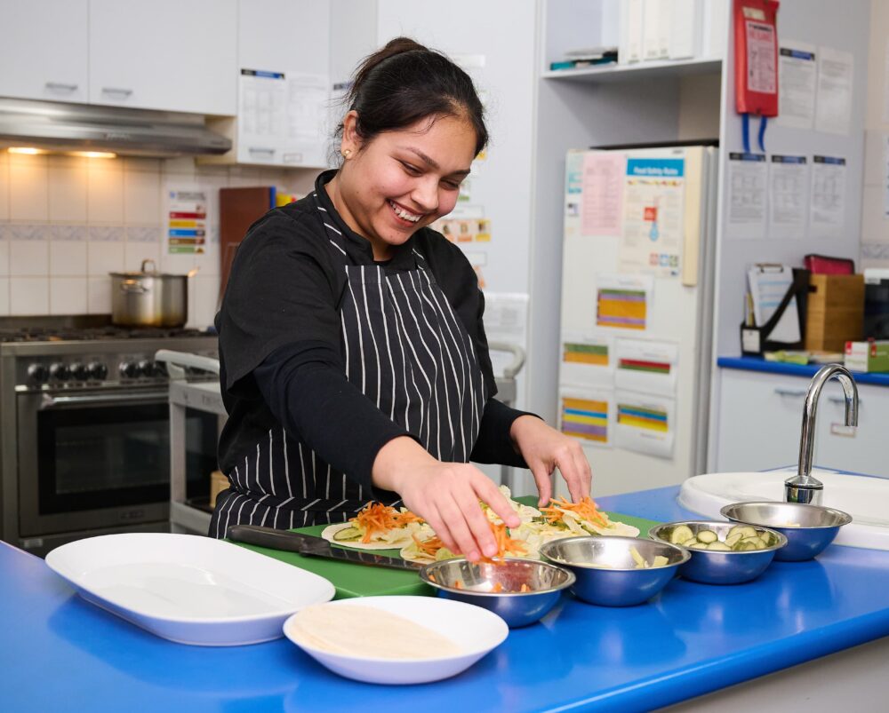 Chef preparing halal safe meals