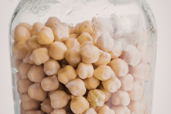 Chickpeas in a jar